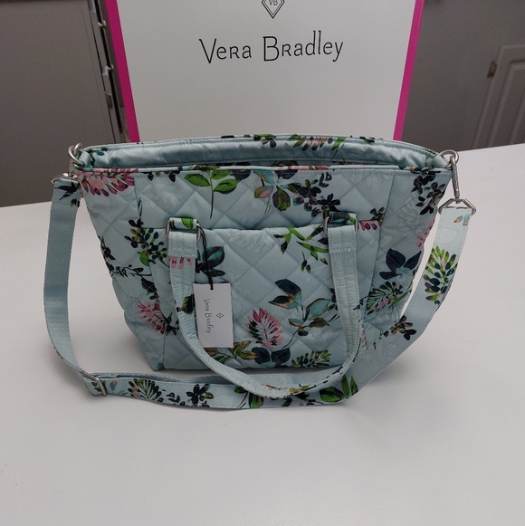 Vera Bradley Handbags - Vera Bradley Performance Twill Multi Strap Shoulder Bag Seawater Blooms NWT